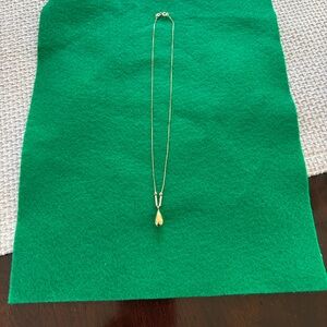 14k (Italy 585) Tri-Colored Gold Teardrop Pendant Necklace